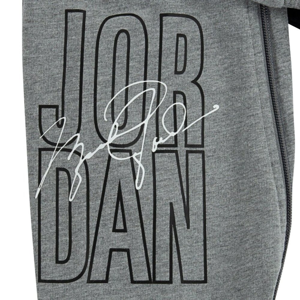 Nike Air Jordan Newborn Signature Coverall Gray Full Zip Hooded Long Sleeve New - Picture 3 of 4
